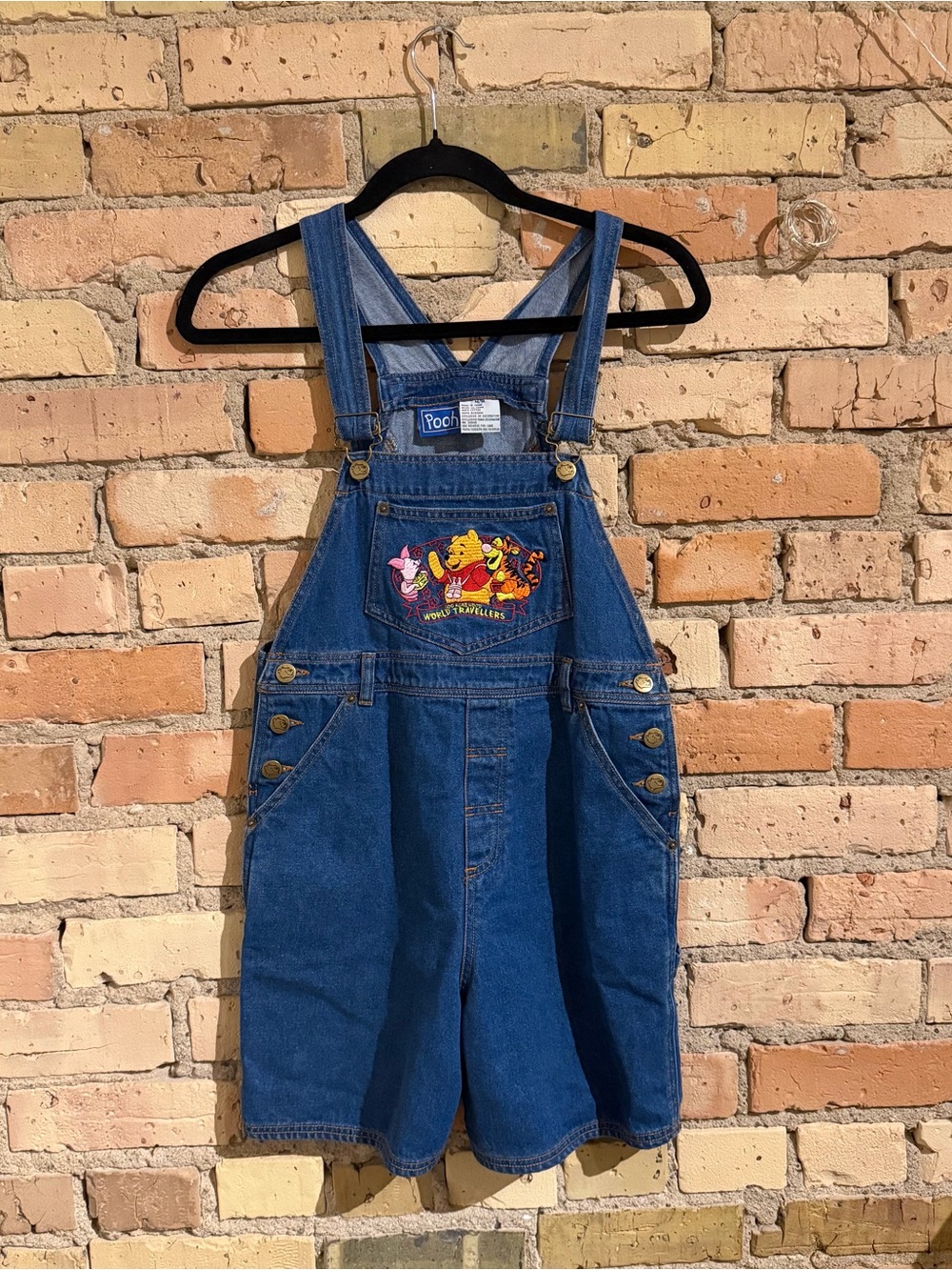 Vintage disney Winnie the Pooh short overalls